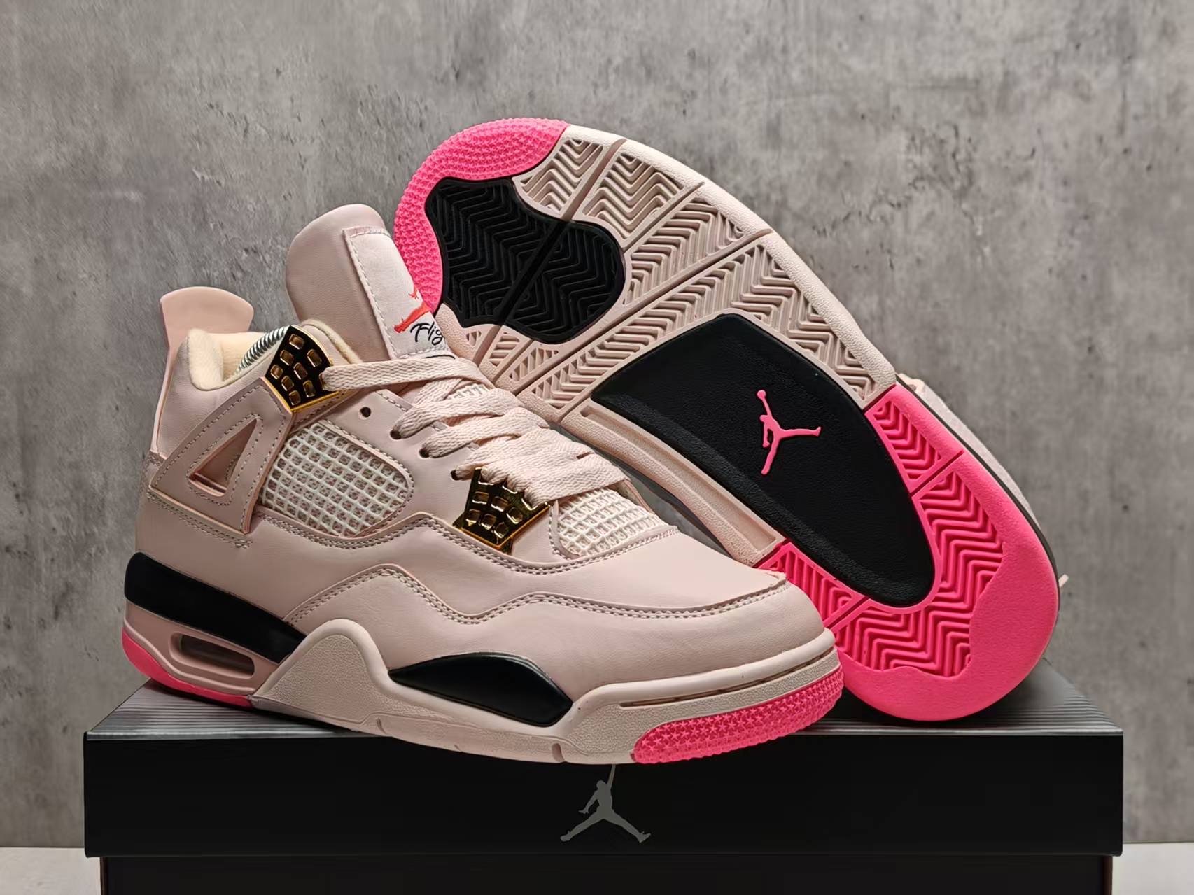 Women's Running weapon Jordan 4 Pink Shoes 071